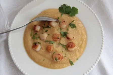 Crémeux de pois chiches et Noix de St Jacques (sans gluten)