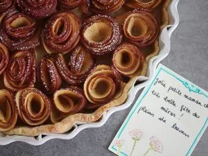 Tarte aux pommes bouquet de roses sans gluten