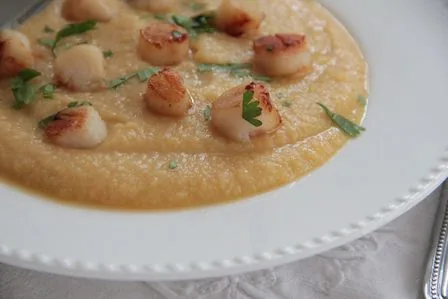 Crémeux de pois chiches et Noix de St Jacques (sans gluten)