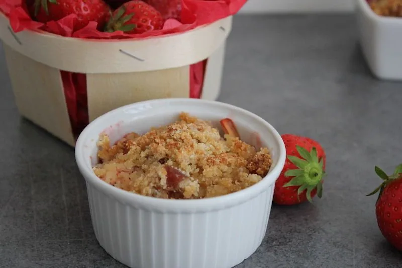 Crumble fraise rhubarbe sans gluten