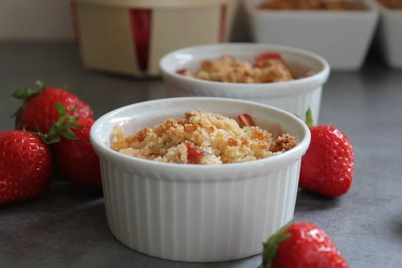 Crumble fraise rhubarbe sans gluten