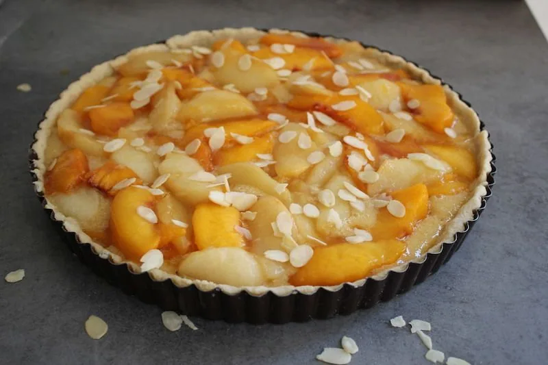 Tarte aux nectarines et pêches blanches sans gluten