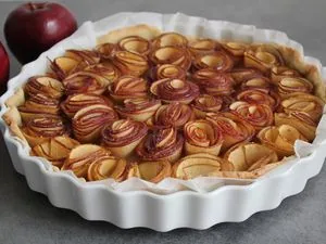 Tarte aux pommes bouquet de roses sans gluten