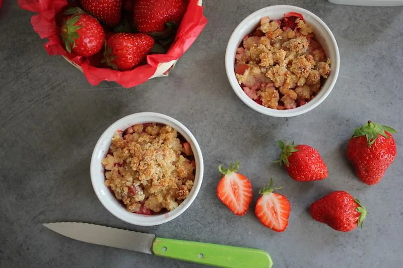 Crumble fraise rhubarbe sans gluten